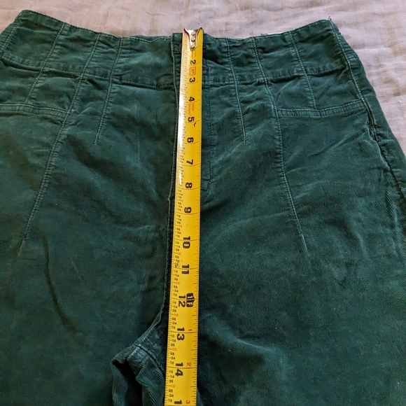 Free People Jayde Cord Flare Corduroy Pants Jeans Green - Picture 4 of 10